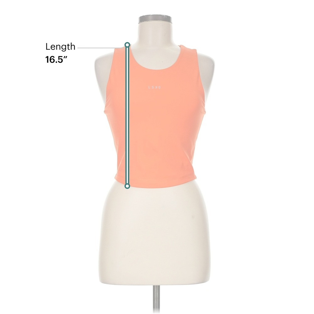LSKD Womens Orange Activewear Cropped Tank Top WTNK01768 Size Medium - Picture 6 of 16